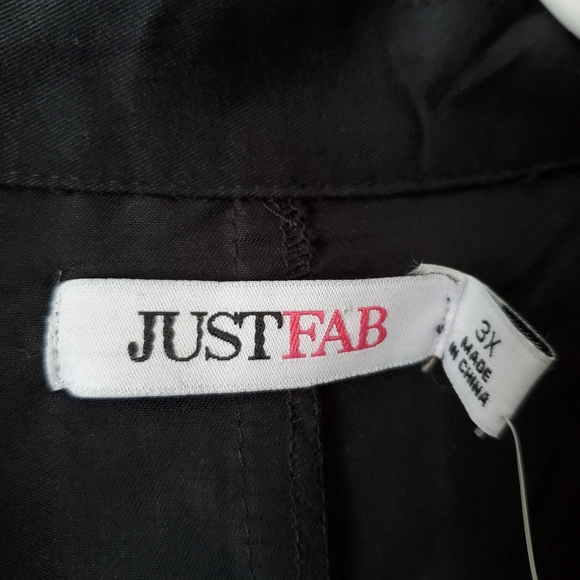 JustFab Black Button Up 3/4 Sleeve Dress With Tie Waist & Cardigan Plus … - Picture 3 of 7